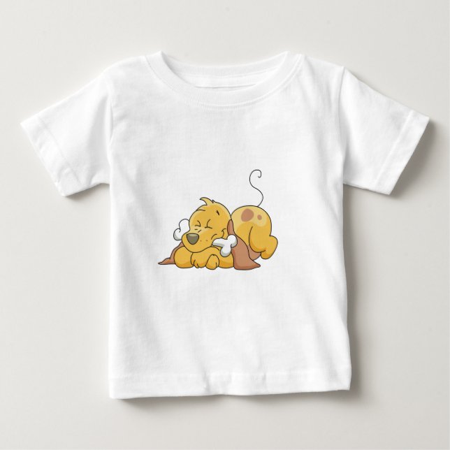 Para Bebê Cão feliz com camiseta e presentes do osso (Frente)