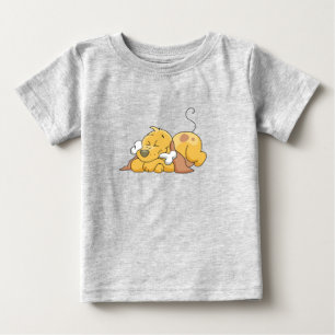 Para Bebê Cão feliz com camiseta e presentes do osso