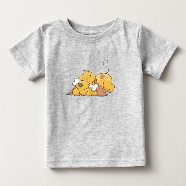 Para Bebê Cão feliz com camiseta e presentes do osso (Frente)