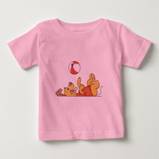Para Bebê Cão que joga com camiseta e presentes da bola (Frente)