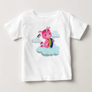 Para Bebê Cartoon Gelado-Arco-Íris, Unicórnio Bebê, Camiseta