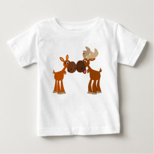 Para Bebê Casal de Mose de Cartoon Bonito no Amor Camiseta