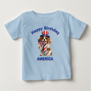 Para Bebê Cavalier Spaniel Filhote (2d) Camiseta Patriótica