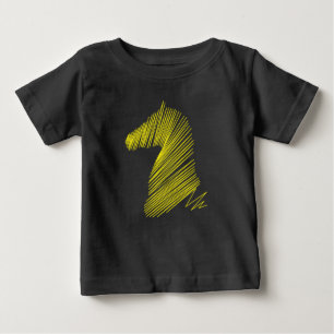 Para Bebê Cavalo Abstrato – Camiseta de Arte Minimalista de