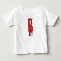 Cavalo castanho vermelho adorável | Camiseta branc