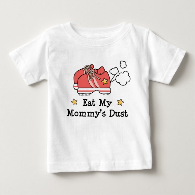 Para Bebê Coma A Minha Camiseta De Mamãe Longa De Capa (Frente)