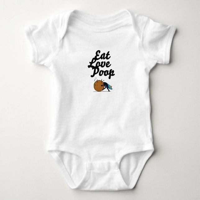 Para Bebê comer amor cocô body baby (Frente)
