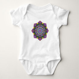 Para Bebê COR VIDRO PEDAÇADO MANDALA BABY T-Shirt Baby Body