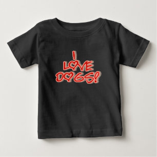 Para Bebê Corações eu amo o camiseta e os presentes dos cães