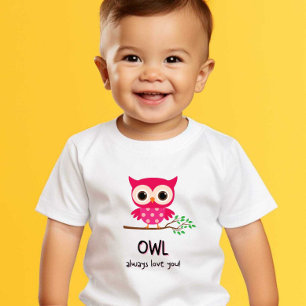 Para Bebê Coruja Sempre Te Ama A Impressão Moderna Camiseta