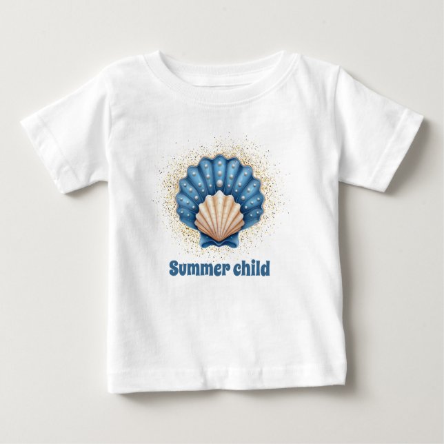 Para Bebê Criança de Verão - Camiseta infantil com Design de (Frente)