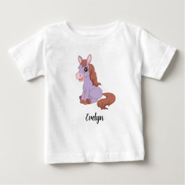 Para Bebê Crianças Personalizadas Meninas de Cavalo Camiseta