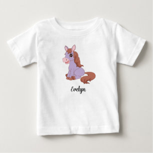 Para Bebê Crianças Personalizadas Meninas de Cavalo Camiseta