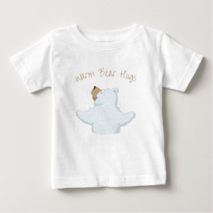 Para Bebê Cute Warm Bear Hugs Urso Polar Fofo Camiseta Gráfi
