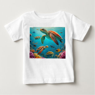 Para Bebê Design da camiseta Aventura da Família Sea Turtle