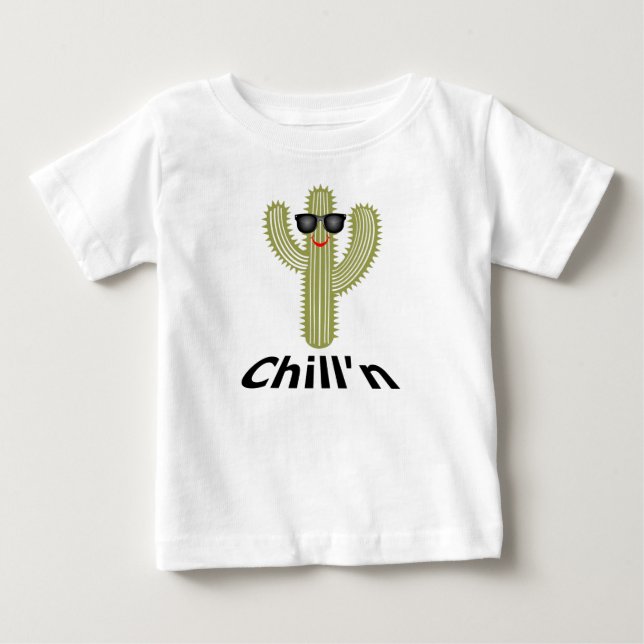 Para Bebê Design de Cactus Chill - Camiseta de New Jersey (Frente)