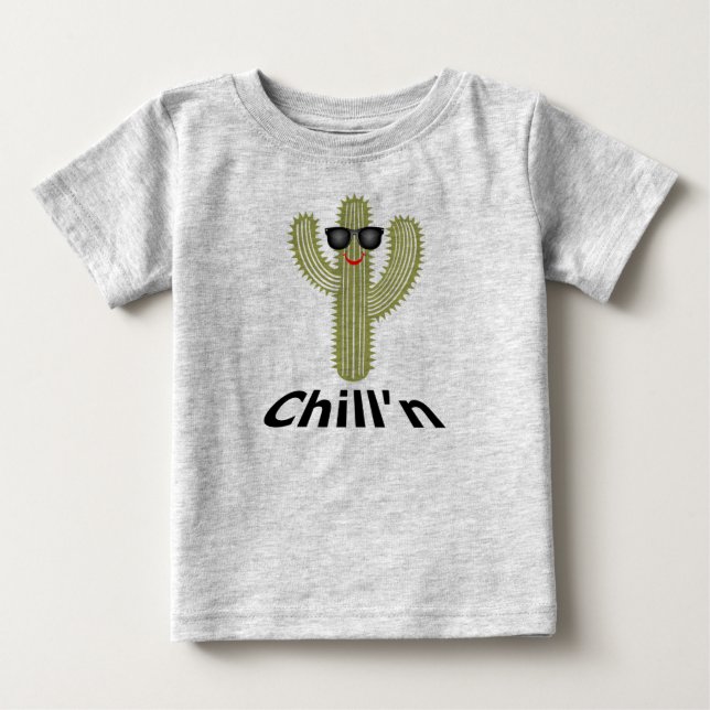 Para Bebê Design de Cactus Chill - Camiseta de New Jersey (Frente)