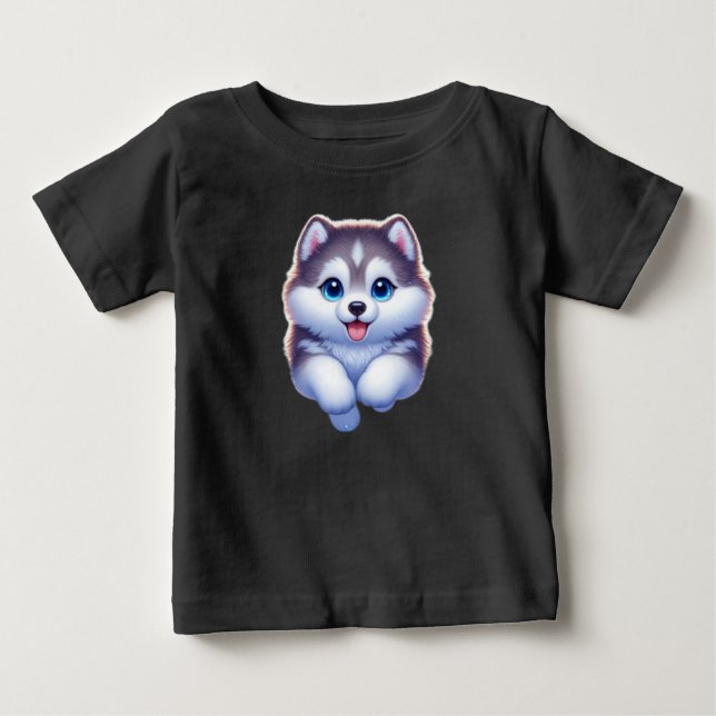 Para Bebê Design de Camiseta Cachorro Fofo (Frente)
