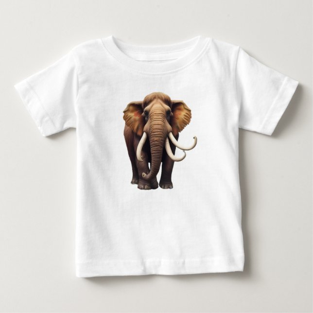 Para Bebê Design de camiseta de elefante Wooly Mammoth (Frente)