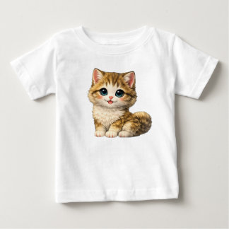 Para Bebê Design de camiseta infantil de gatinho fofinho e f