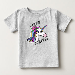 Para Bebê Design Princesa Unicórnio - Camiseta de Jersey Fin