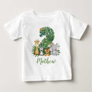 Para Bebê Duas camiseta Safari Selvagem de Um segundo aniver