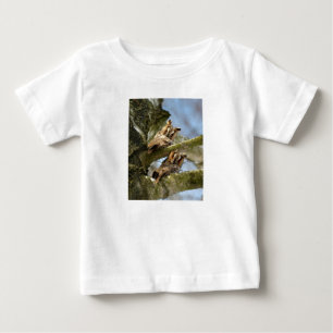 Para Bebê Duas Corujas nos Bosques, aves, Camiseta Infantil