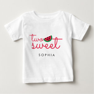 Para Bebê Duas Melancia de segundo aniversário doce Camiseta