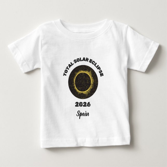 Para Bebê Eclipse Solar Total 2026 Totalidade Baby Camiseta (Frente)