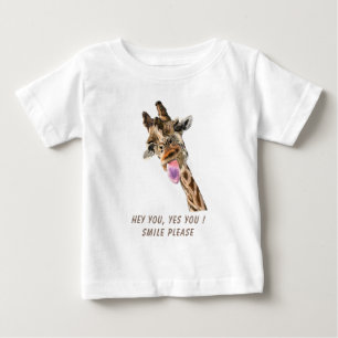 Para Bebê Engraçada Camiseta Brincadeira Jogando Girafa - Te