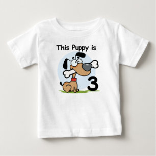 Para Bebê Esta camiseta de aniversário de 3 anos de puppy e