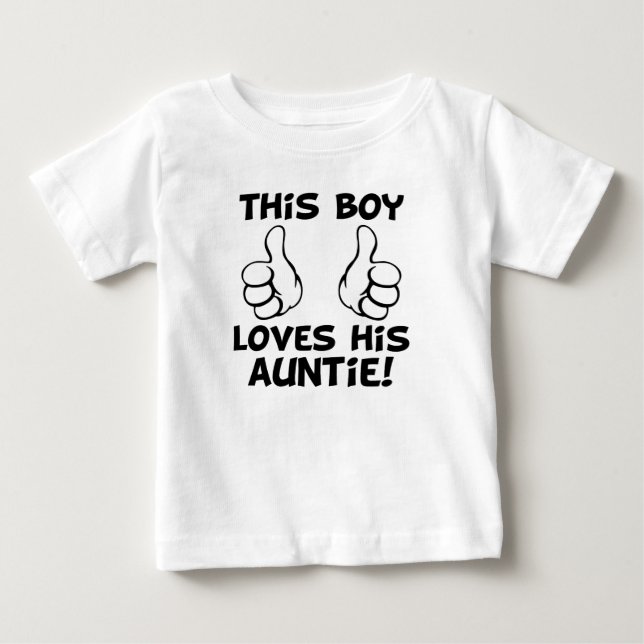 Para Bebê Este Rapaz ama a camiseta engraçada da tia dele (Frente)