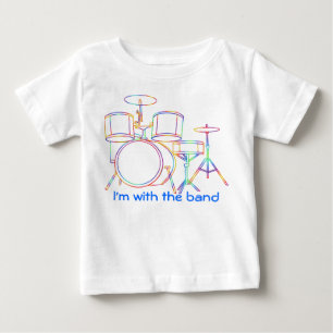 Para Bebê Estou com os tambores de camiseta banda
