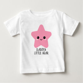 Para Bebê Estrelinha do Papai, Camiseta Gráfica Pink Star, F