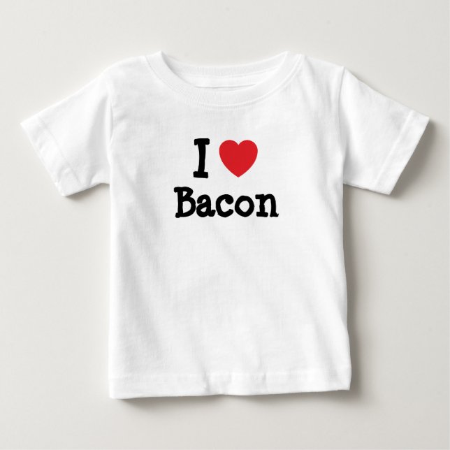 Para Bebê Eu adoro Camiseta Bacon Heart (Frente)