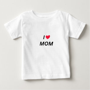 Para Bebê Eu amo camiseta da mamãe