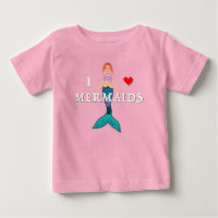Eu Amo Design de Sereias - Camiseta de Jersey Fina