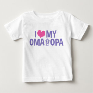 Para Bebê Eu Amo Minha Camiseta Oma E Opa Baby T-Shirt