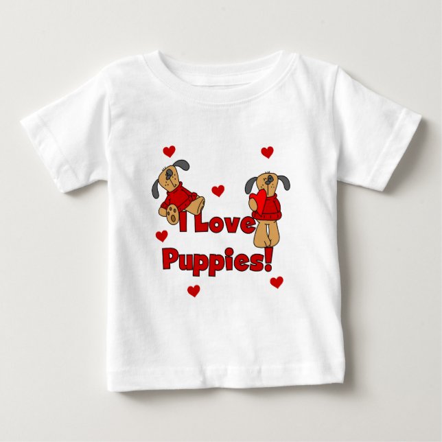 Para Bebê Eu amo o camiseta e os presentes dos filhotes de (Frente)