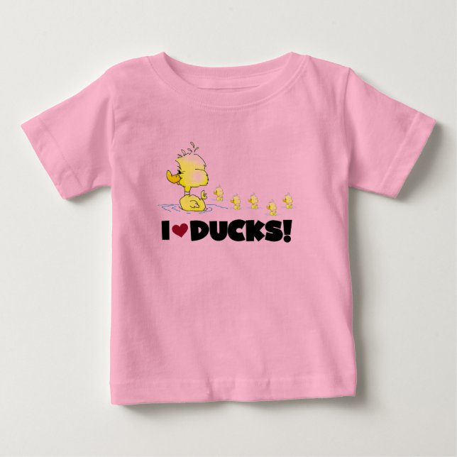 Para Bebê Eu amo o camiseta e os presentes dos patos (Frente)