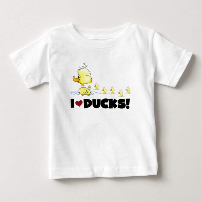 Para Bebê Eu amo o camiseta e os presentes dos patos (Frente)