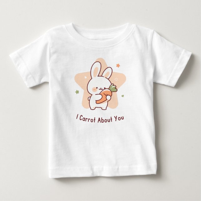 Para Bebê Eu cenoura sobre você baby Camiseta (Frente)