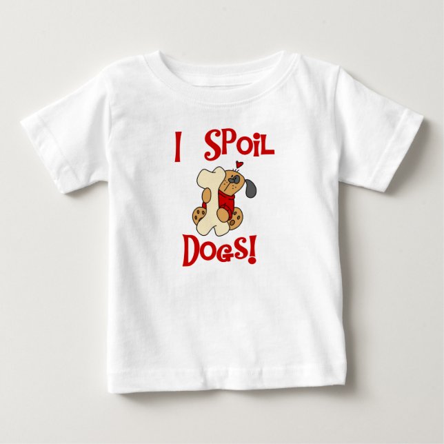 Para Bebê Eu estrago o camiseta e os presentes dos cães (Frente)
