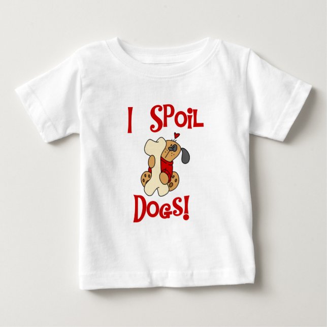 Para Bebê Eu estrago o camiseta e os presentes dos cães (Frente)