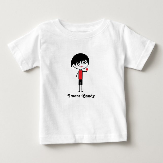 Para Bebê eu quero uma camiseta doce emo (Frente)