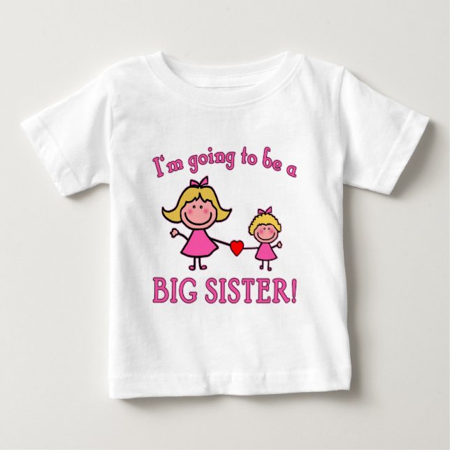 Para Bebê Eu vou ser uma camiseta Irmã Grande (Frente)