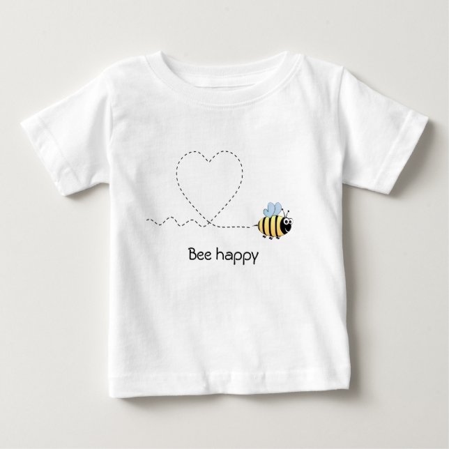Para Bebê Feliz abelha positiva apaixonada pela camiseta de  (Frente)