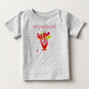 Para Bebê Feliz dia das mães/ flores'navase Camiseta