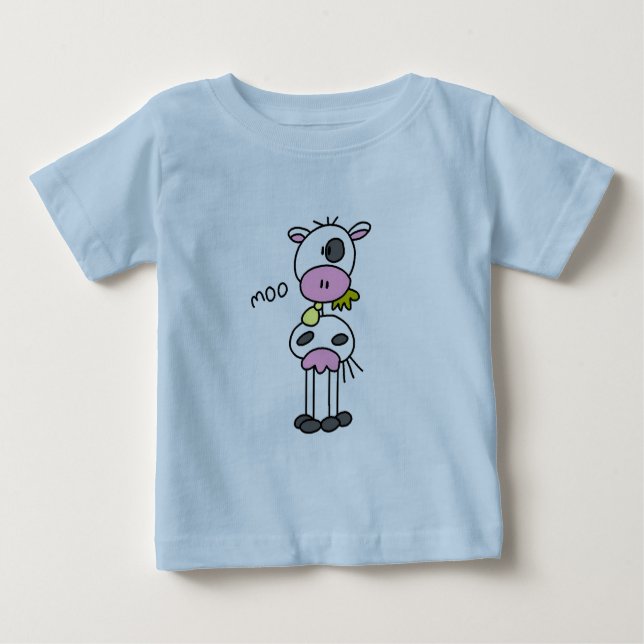 Para Bebê Figura camiseta e presentes da vara da vaca (Frente)