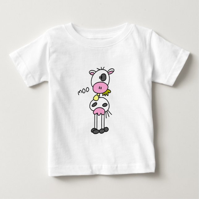 Para Bebê Figura camiseta e presentes da vara da vaca (Frente)